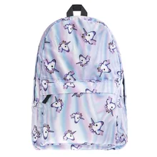 Женщины Рюкзак Единорог 3D Печати Сумка Mochila 2017 MALLRAT Bookbag Школьные Сумки Для Девочек-Подростков Холст Рюкзаки baobao