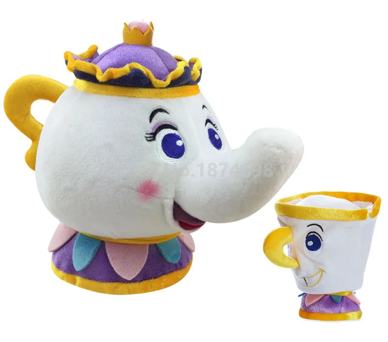 New 2PCS Set Potts Teapot 20cm Chip Cup 12cm Plush Stuffed Toy Doll for Kids Baby Children Christmas Gifts