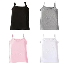 Summer Baby Kids Girls Vest 4 Colors Cotton Comfortable Sleeveless Solid Color Camisole Singlet Girls Undershirts Teenager Vest