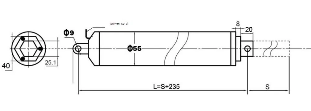 Высокая скорость 230 мм/сек. 12 В DC 1" = 300 мм ход трубчатый привод, 50N маленькая нагрузка Рейтинг электрический линейный привод