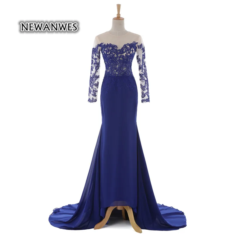 Aliexpress.com : Buy 2017 Royal Blue Mermaid Prom Dress Lace Appliques