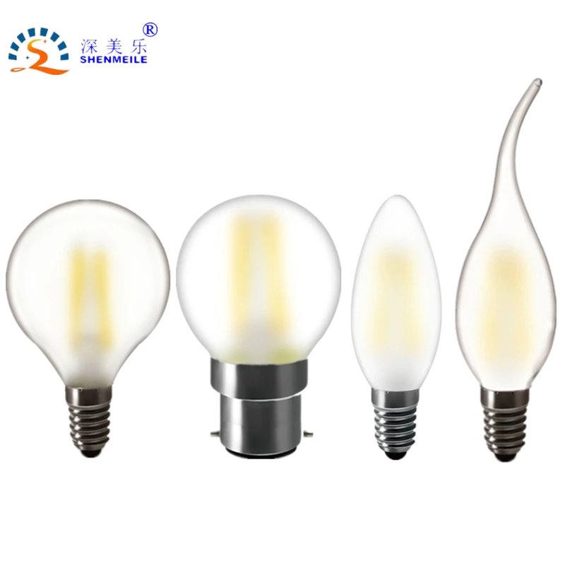 

RXR High Quality Frosted LED lamp E14 E27 B22 2w 4w 6w C35 B10 220v 230V 120V filament candle light bulb Retro lamp
