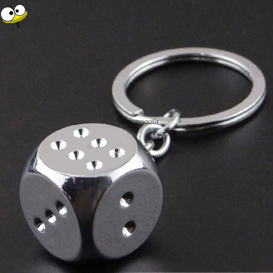 Funny Gift Dice Shape Keychain Car Key Ring Key Holder Car Accessories