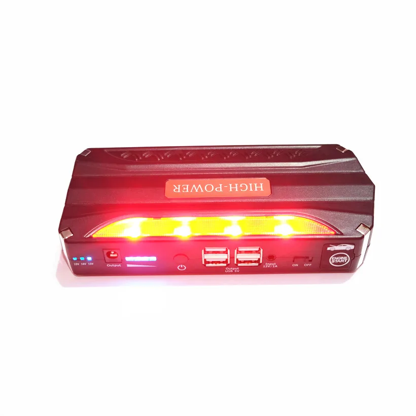 Car Jump Starter Portable Power Bank 4USB Power Multifunction Vehicle Start Jumper Emergency Auto Battery Booster Starter