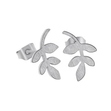 Простые серьги в виде перьев, маленькие серьги-гвоздики в виде листьев для женщин, стильные серьги в стиле панк, модные ювелирные изделия brincos