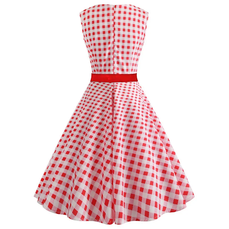 ShejoinSheenjoy Retro Sleeveless Women's Dress Summer V-Neck Bow Elegant Pink Party Dress Pretty Slim Ladies Fashion Dresses (5)