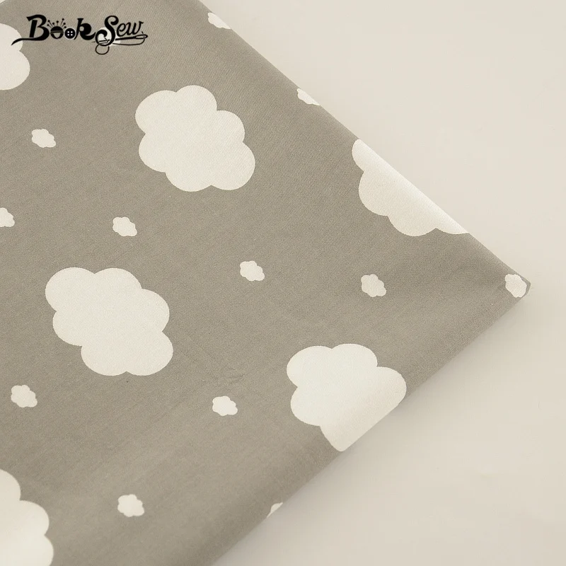 

2017 Cotton Twill Fat Quarter Home Textile Gray Color Cloud Designs Fabric Patchwork Bedding Clothing Baby Quilting Tecido