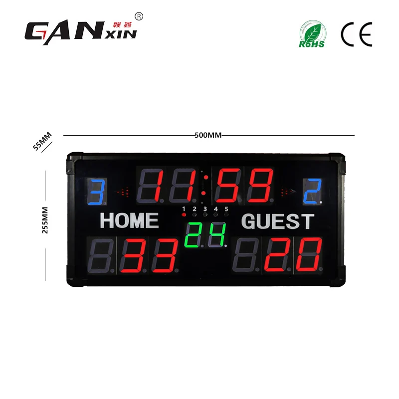 [GANXIN] 14 цифр портативное светодиодное табло электронное цифровое баскетбольное табло с часами