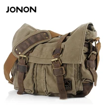 JONON New Arrival Men’s Canvas Bags Vintage Briefcase Men’s Messenger Bags Vintage Cross-body Bag Travel Shoulder Bag JJ0013