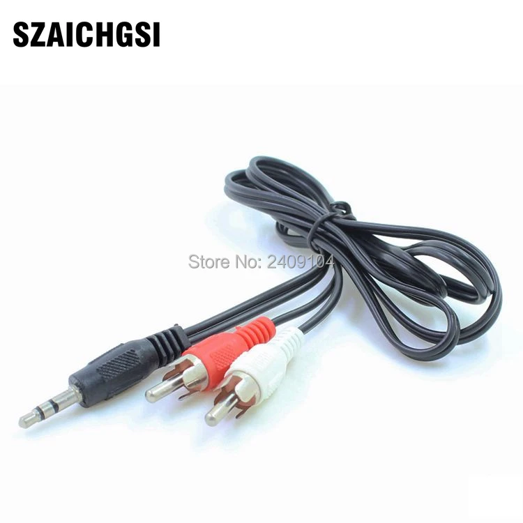 

SZAICHGSI 1M Jack Male TO 2 RCA Male Audio Adapter Cable for iPod Mp 3 4 Player Mobile Phone Mini Plug Jack Stereo 100pcs