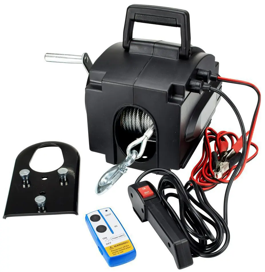 12V Electric Winch 5000LB Marine Rolling Bunk , Yacht Winch With