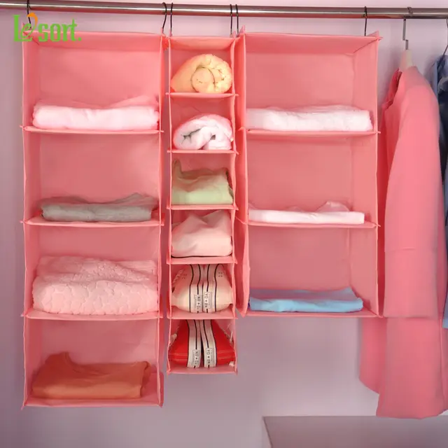 Online Lesort Home Hanging Clothes Storage Box Muti Shelving Lesort Home Hanging Clothes Storage Box Muti Shelving Units Durable Organizing Shelves Eco