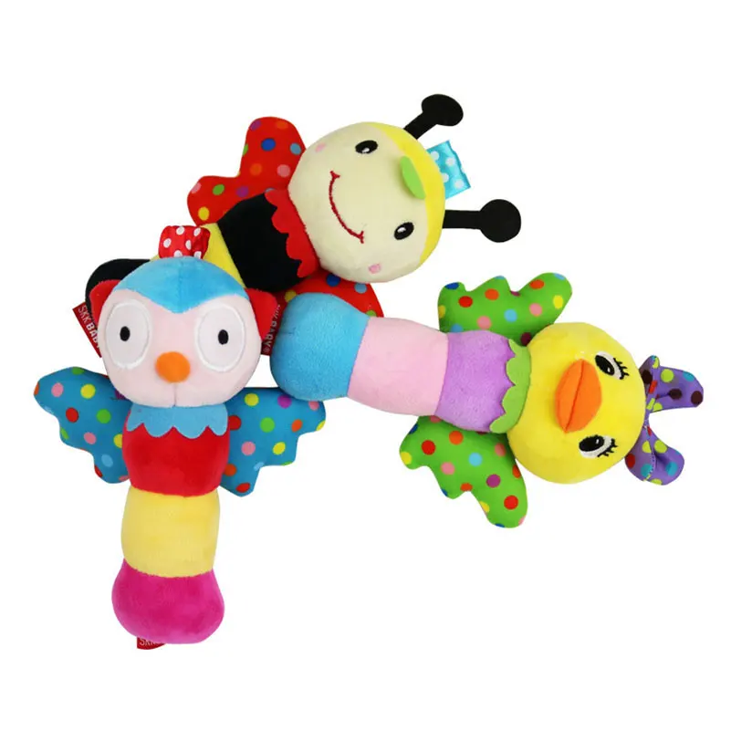 

Baby Cute Hand Grasp Plush Rattle BB Stick Wings Handbell Insect Bee Appease Stuffed Toy Intelligent Kids Gifts