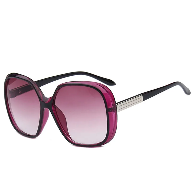 LeonLion, модные солнцезащитные очки с большой оправой, женские, брендовые, дизайнерские, градиентные линзы, для путешествий, солнцезащитные очки, UV400 Oculos De Sol Gafas - Цвет линз: Purple