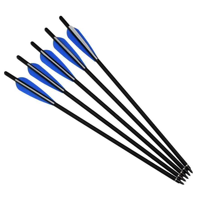 6/12 шт 1" 18" 2" OD8.8mm Охотный арбалет с употреблением желтого зубчика-болт рулон стекловолокна стрелки 4" лопатки перо сменные наконечники стрел, стрельба из лука лук