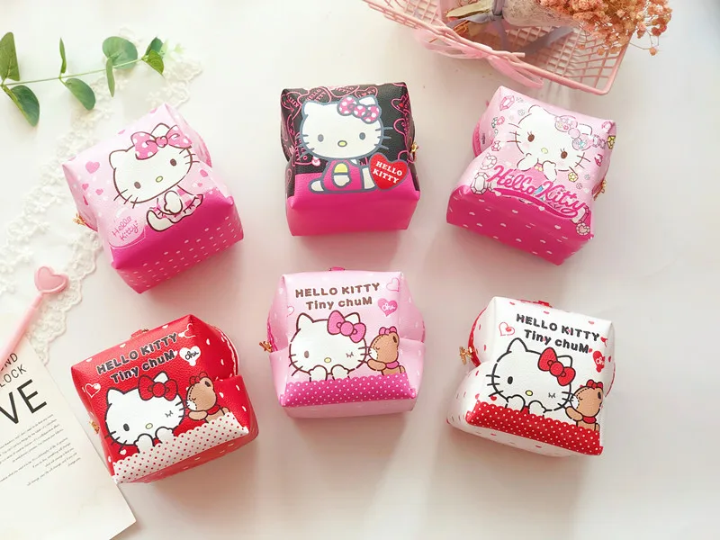 Новинка Hello kitty PU квадратная сумка для хранения на молнии квадратная косметичка EX-9658