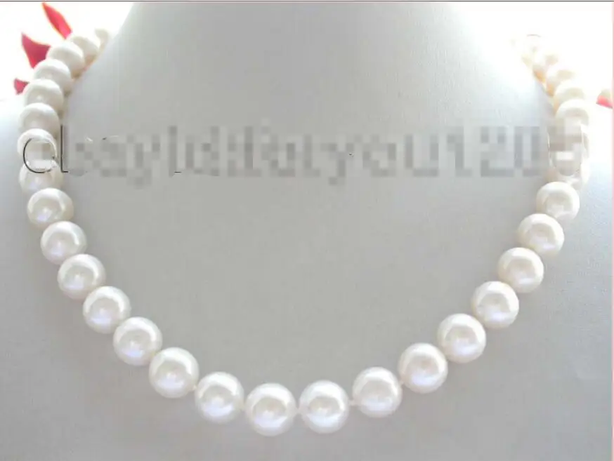 

Free shipping hot sale Women Bridal Wedding Jewelry >>17" Natural 11mm Round White Pearl Necklace 18KGP