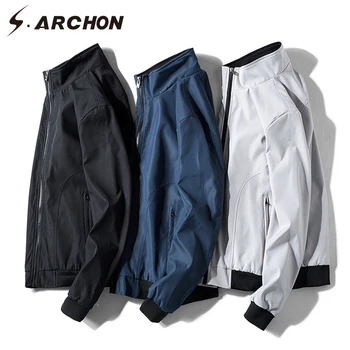 

S.ARCHON New Spring Tactical Casual Jacket Mens Bomber Windbreaker Waterproof Jacket Coat High Quality Slim Thin Men Clothes