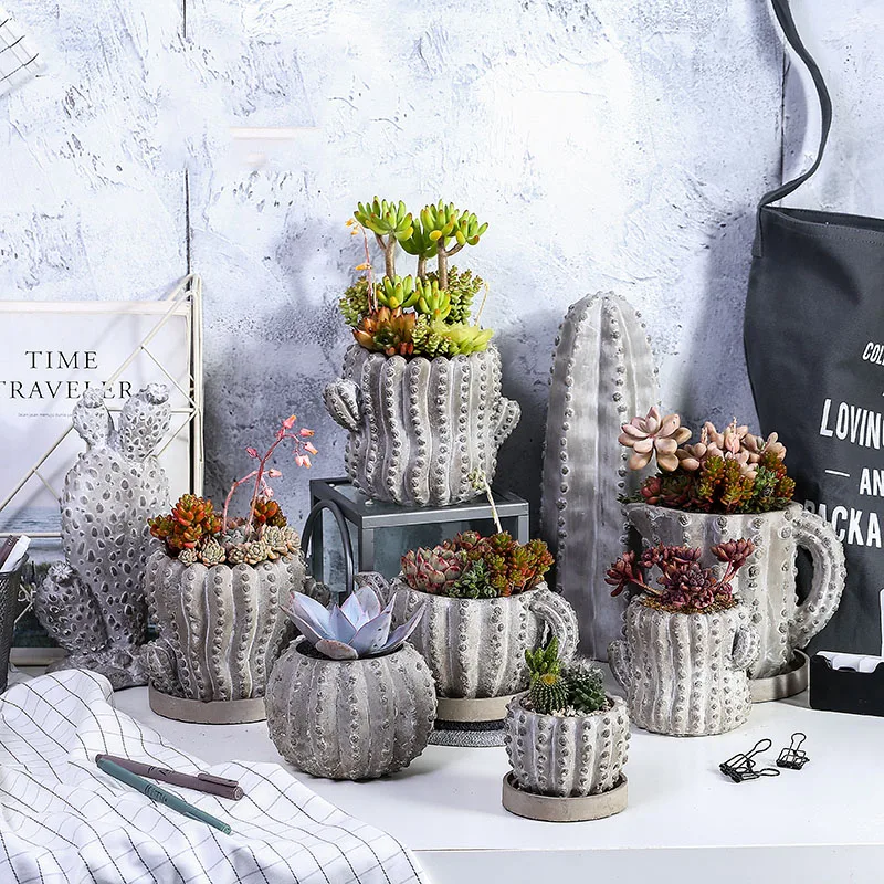 Суккулентные растения цемент lowerpot формы кактуса силиконовые для бетона