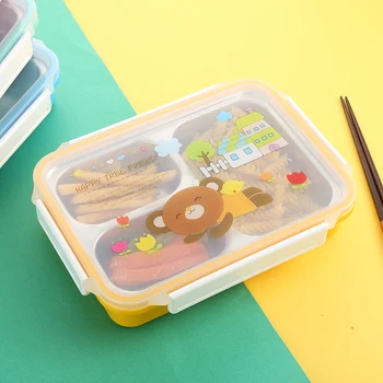 

ONEUP Lunch box 304 stainless steel Leak-proof insulation lovely cartoon bento box BPA free Food storage container for kids