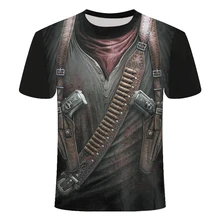 New Cloudstyle Own Design Men's tshirt 3D Gun Warrior Tshirt Print Knife Harajuku Tops Tee Short Sleeve Fitness t-shirtshirt 6xl
