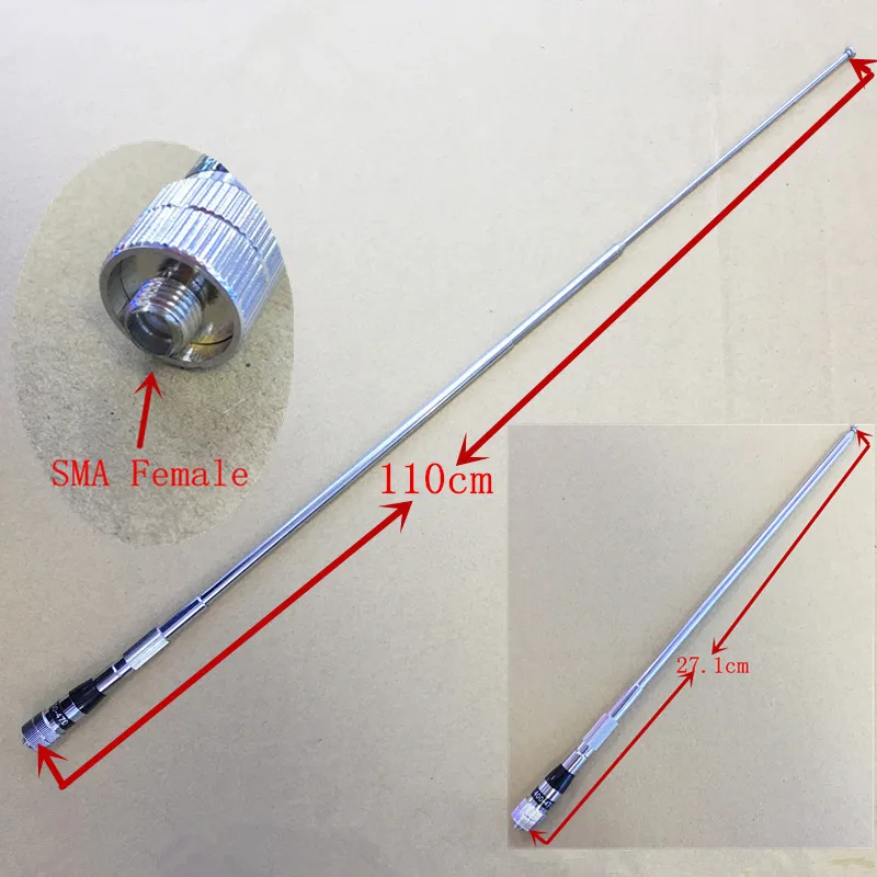 

Honghuisamrt Stainless steel Telescope 27-110cm UHF 400-470mhz SMA Female antenna for Kenwood,Baofeng,Puxing etc walkie talkie