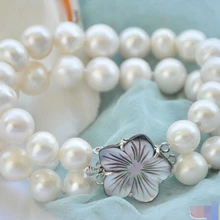 P5314 2row " 12 мм круглый пресноводного культивированный жемчуг браслет благородный стиль естественно прекрасно jewe быстрая