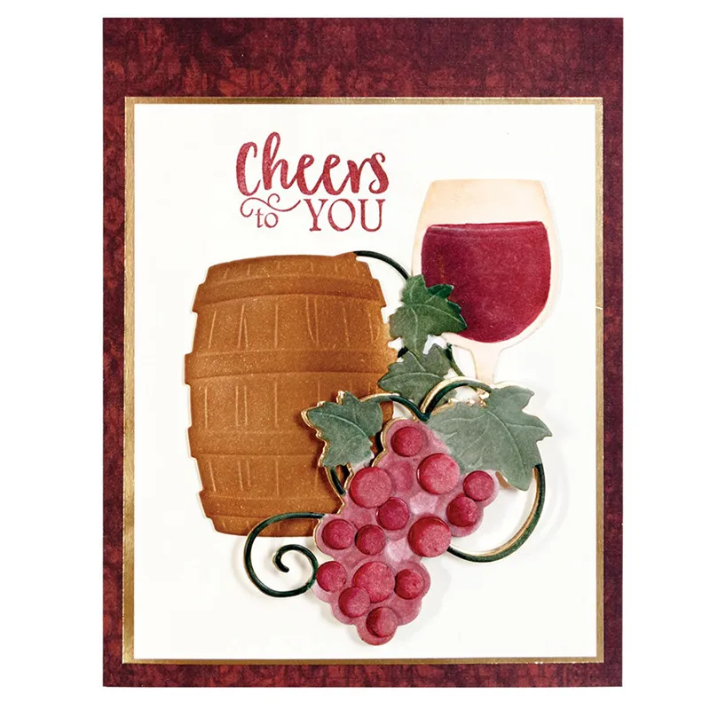 

YaMinSanNiO Wine Die Cutting Dies Metal Craft Frame Dies Cut 2019 New Gift for Scrapbooking Card Making Album Paper Embossing