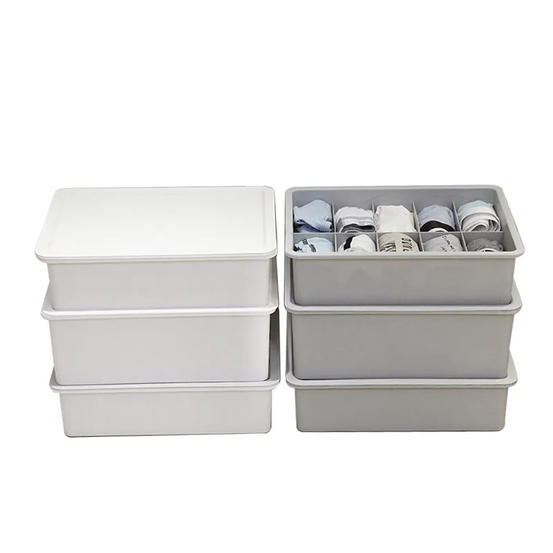 

Partition Underwear Storage Box Covered Socks Organizer Plastic Underpants Container Separated Bra Finishing Box