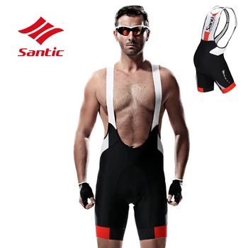 

Santic Bike Bicycle Men Cycling Bib Shorts Pro Breathable Mesh Padded Men Road Racing Downhill Cycling Shorts Bicycle Pants