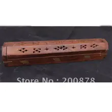 TBC810 Тибет ручной работы, деревянный коробочка с ароматическими палочками, Индия ручной работы деревянная курильница, винтажный ажурный чехол