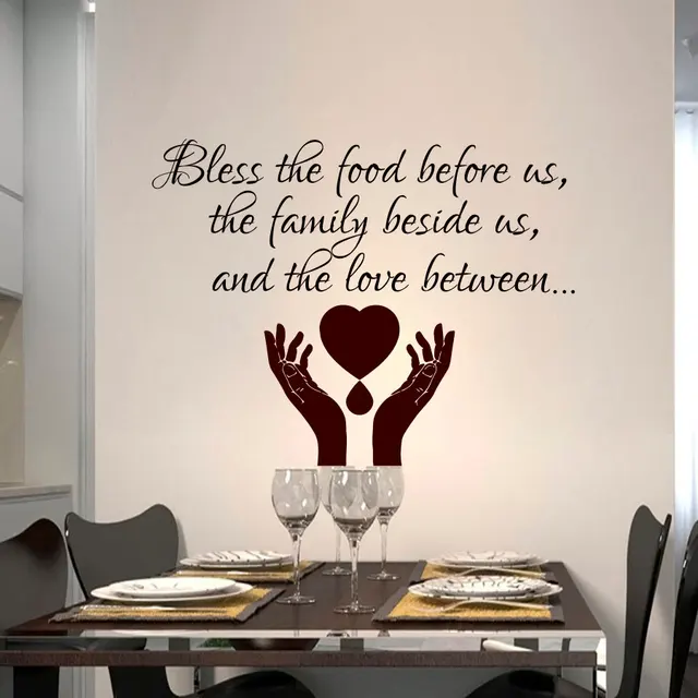 Special Offers ZOOYOO Bless The Food Before Us Dining Room Wall Sticker Hands Pray Vinyl Art Home Decor Self Adhesive Decals Special Offers ZOOYOO Bless The Food Before Us Dining Room Wall Sticker Hands Pray Vinyl Art Home Decor Self Adhesive Decals
