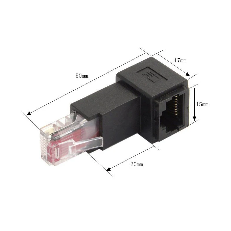 Multi angle RJ45 Male to Female Lan Network Extension Adapter
