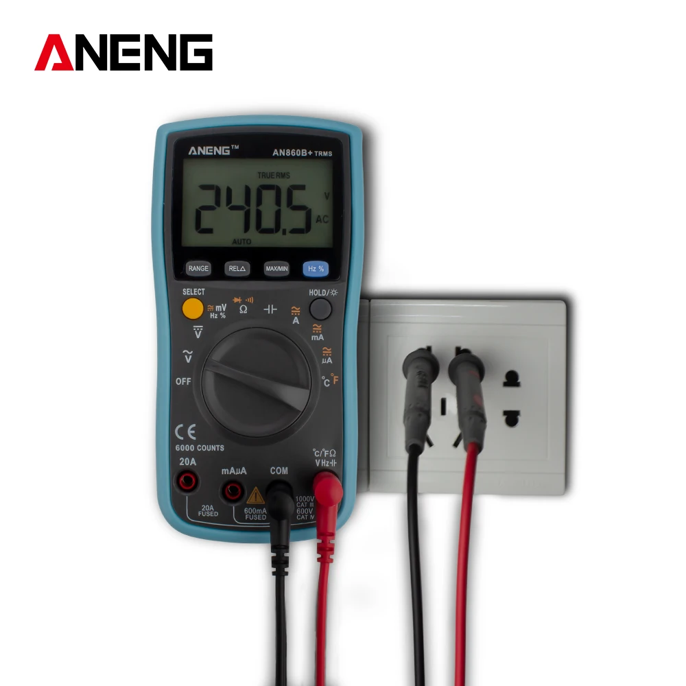 Koop ANENG AN860B + Tester Digitale Multimeter Profesional 6000 Telt Detector Tester Piek Multimetro Meter analogico esr Lcr meter