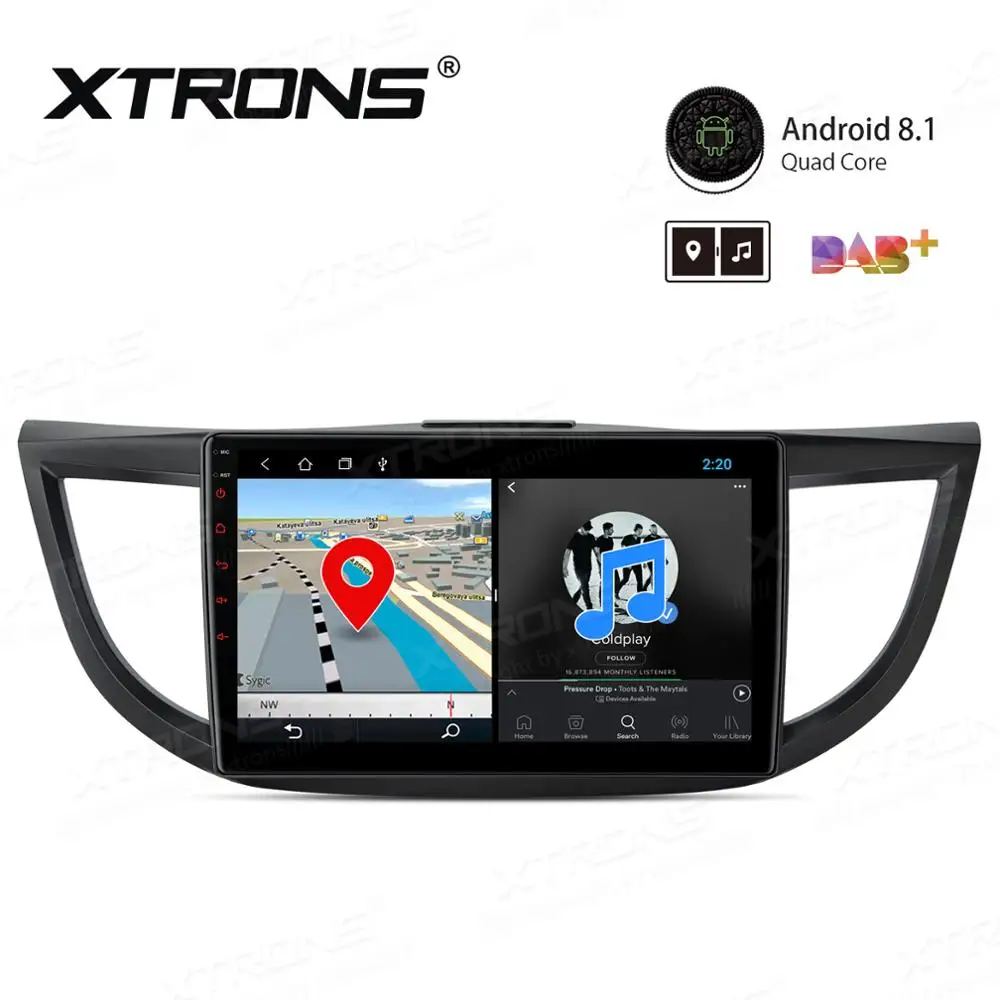 Sale XTRONS 10.1" 1din Android 8.1 car Multimedia System stereo for Honda CR-V 2012 2013 2014 2015 2016 RCA GPS Navigation NO DVD 1