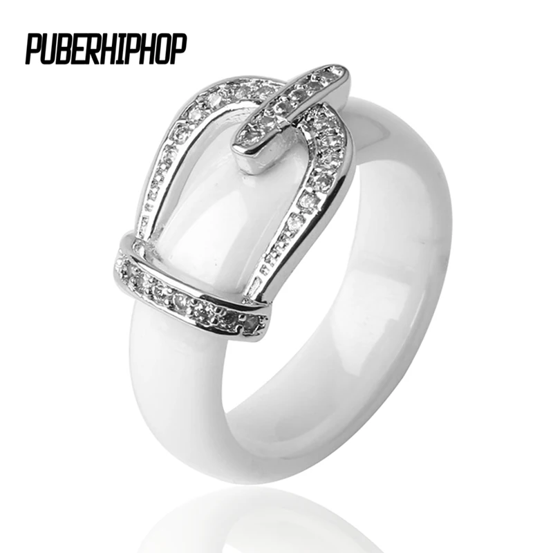 

Good Qaulity Black/White Simple Style Ceramic Rings for Women Two Row Ceramic Engagement Brand Titanium Ring Jewelry Wholesale