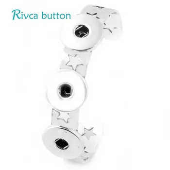 

P01050 Hot Wholesale Charm Antique Silver Plating Copper Bangles Snap Button Bracelet For Woman Rivca Snap Button Jewelry