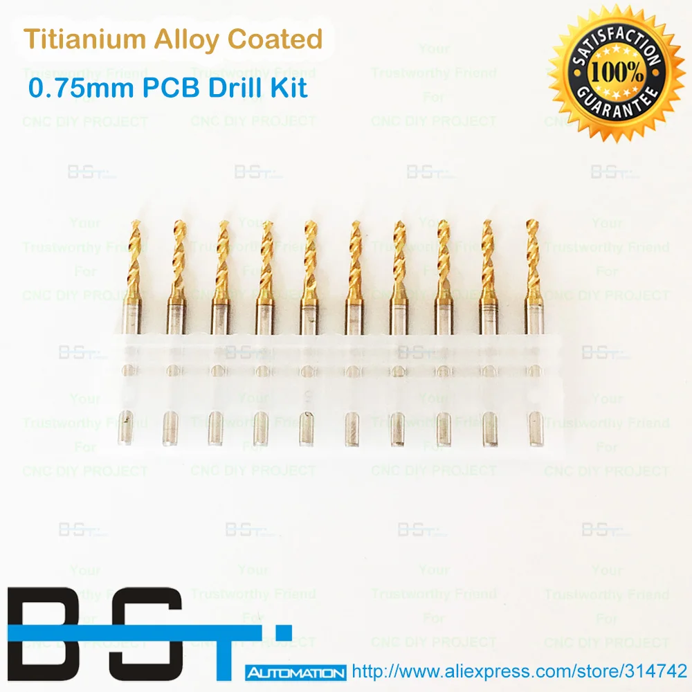 

Free shipping 0.75mm Titanium Coated twist drill bit set Carpenter Woodworking 3.175mm Shank PCB drill bit