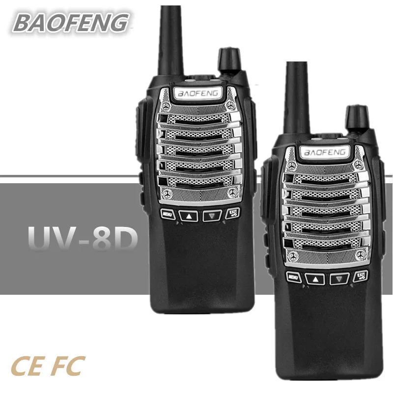 2 шт. BaoFeng 8 Вт UV 8D рация 10 км двойной PTT 2800 мАч UHF портативный CB Ham Радио коммуникатор