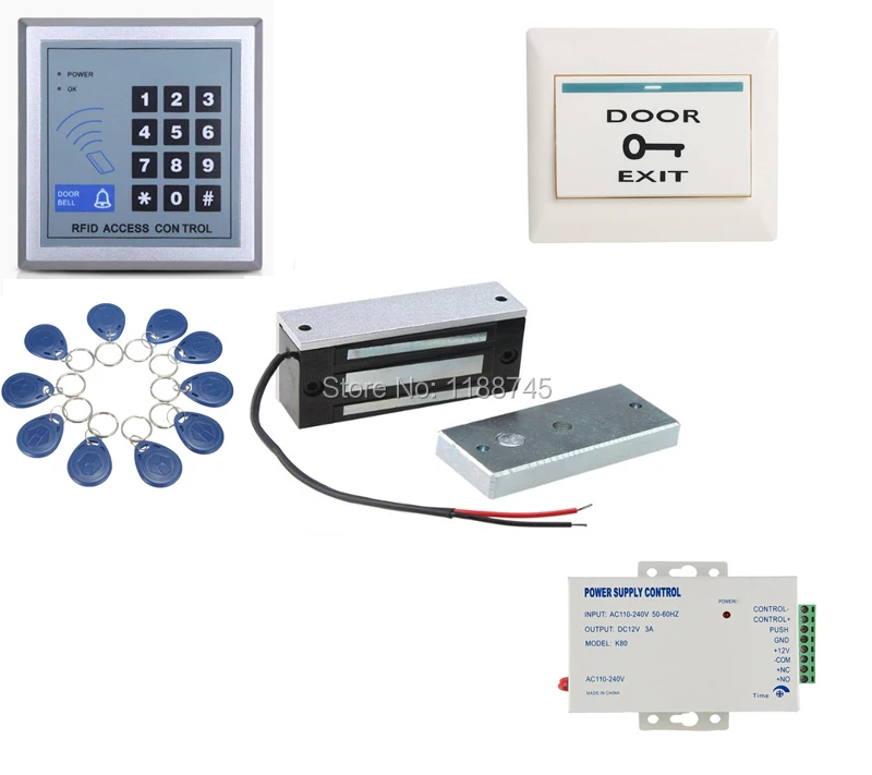 

130 LBs Kit Electric Door Lock Magnetic Access Control ID Card Password System