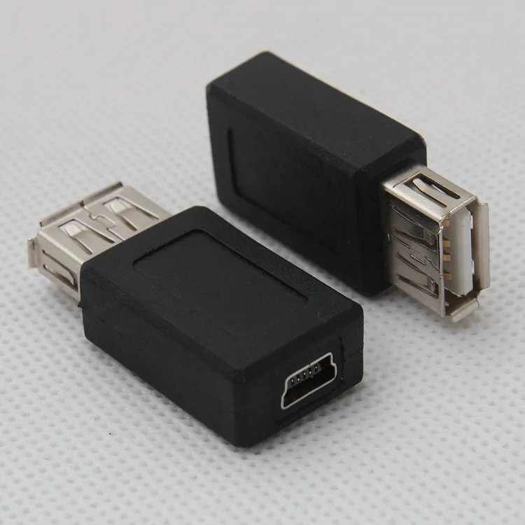 50 шт./лот USB 2,0 Тип Женский к mini usb 5pin переходник с внутренней резьбой A to Mini B