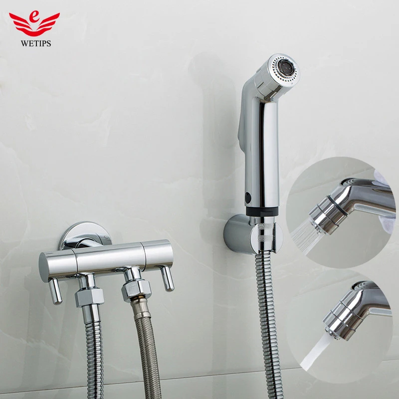 

Wetips Handheld Muslim Toilet Shower Bidet Faucet Portable Jet Sprayer Diaper Shattaf Toilet Spray Hygienic Hand Shower Toilet