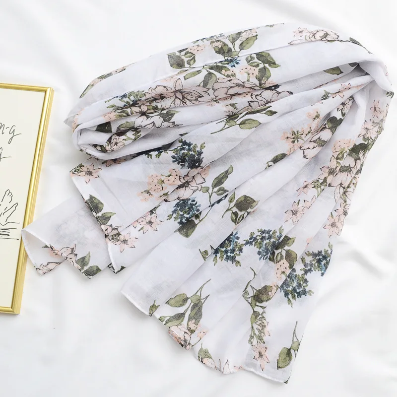 

Birthday gifts mori girls summer Japanese style sweet long floral print hijab scarf 2019 luxury brand foulard femme