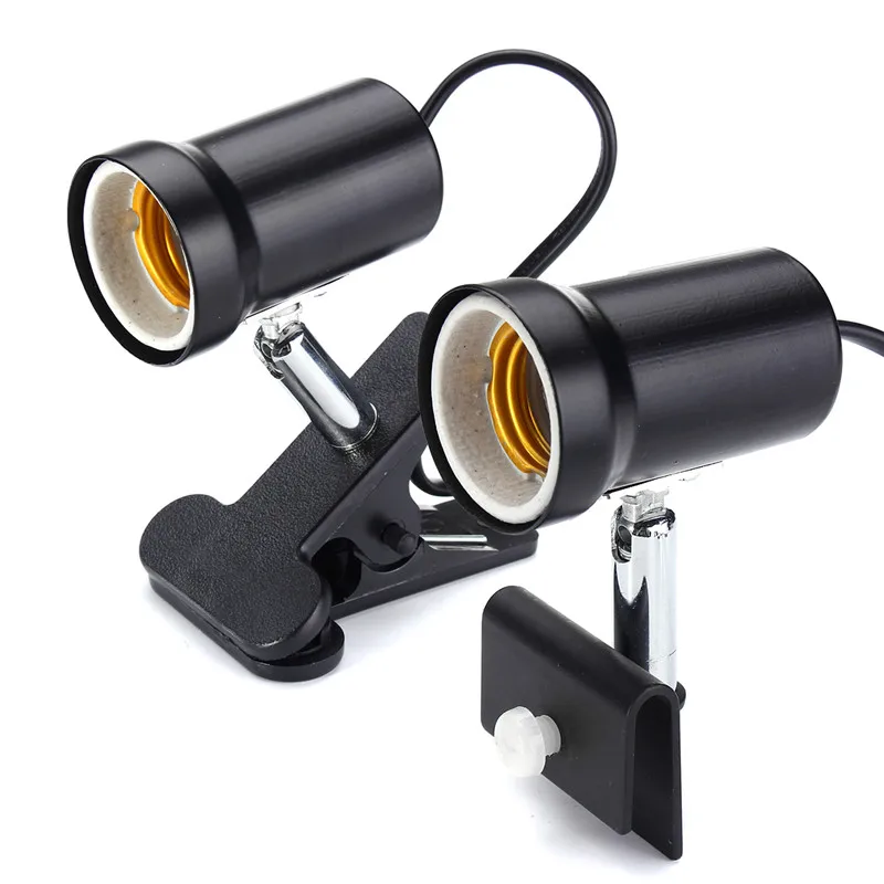

US Plug E27 Rotatable Heat UVA UVB Lamp 300W Reptile Ceramic Lamp Holder Clip On Adjustable Lamp Holder Basking AC110-220V