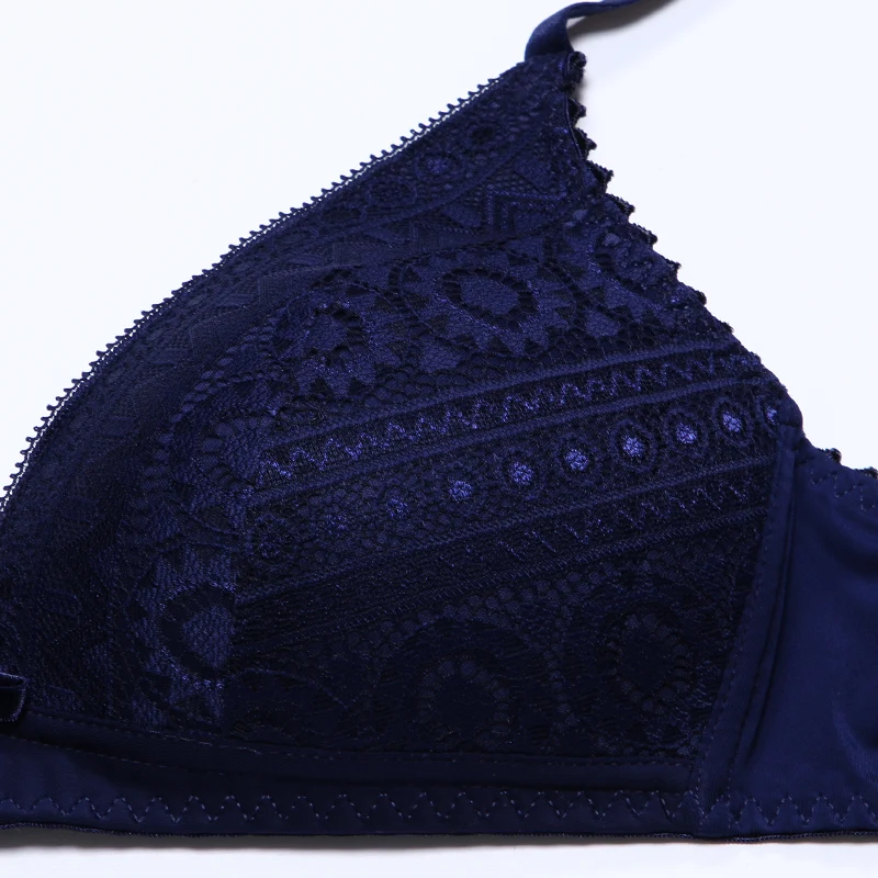 Sexy Lace Pink bra bralette and Panty Set Lingerie Plunge Wireless underwear women Intimates Thin Padded Elegent Pink Geometric