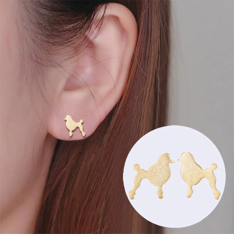 Daisies One Pair Poodle Dog Earrings Animal Female Girls Children Kids