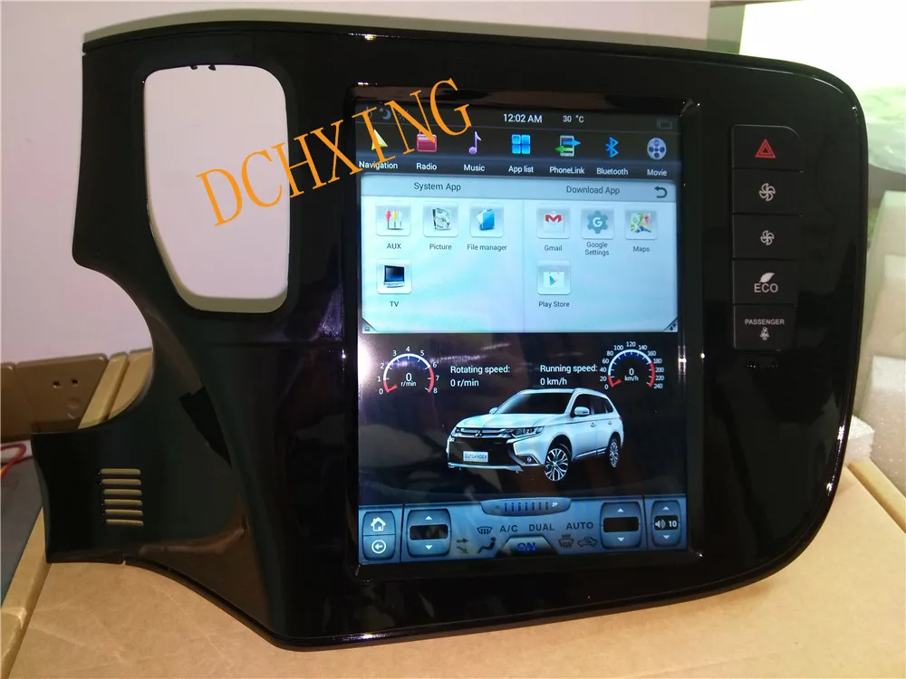 10,4 ''Tesla стиль Android 8,1 PX6 CARPLAY ips автомобильный DVD gps навигатор плеер для MITSUBISHI outlander