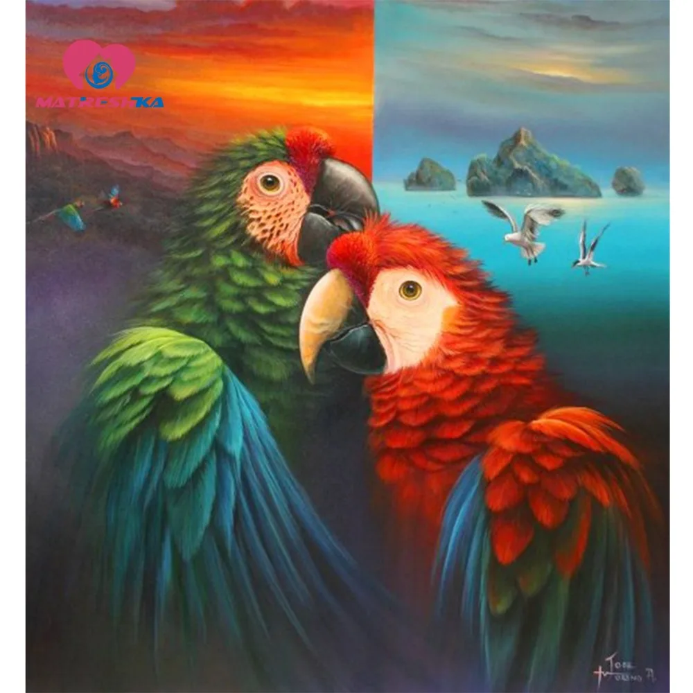 diamond painting animals parrot Diamond embroidery patterns mosaic
