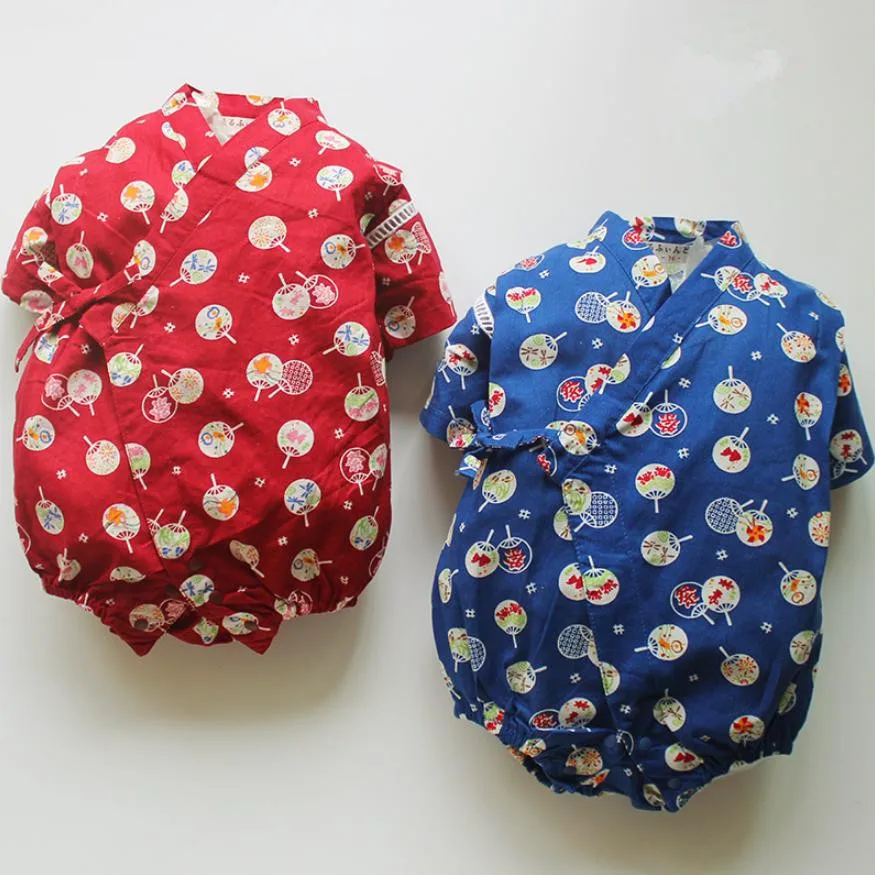 

Newborn Baby Boy Girl Rompers Kimono Pajamas Japanese Robes Baby Clothes Bathrobe Toddler 0-3 T Clothing Infant Costume Y586