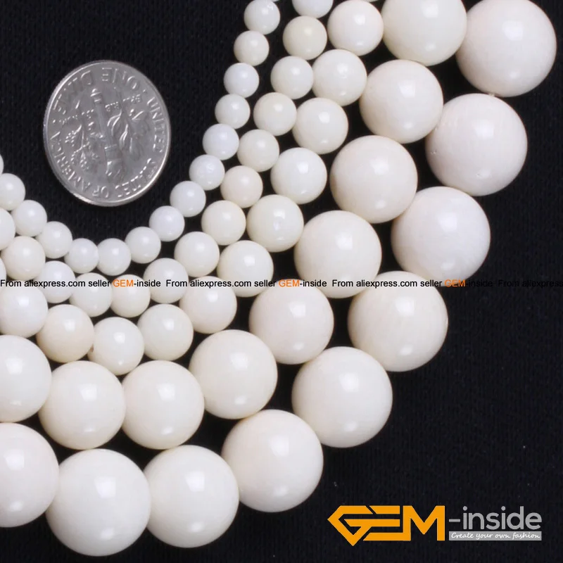 Round Cream White Coral Beads Natural Coral Stone Beads DIY Loose Beads For Jewelry Making Beads Strand 15 Free Shipping